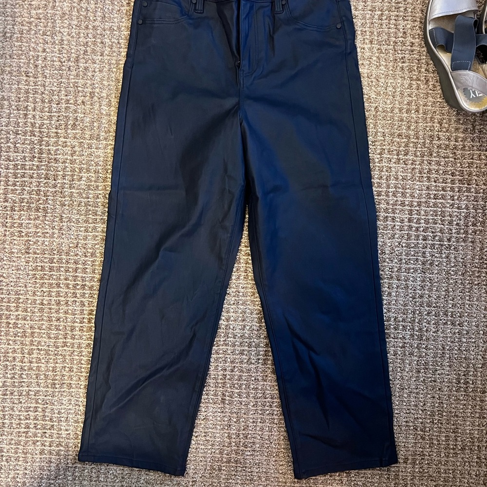 High Rise Faux Leather Pant